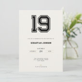 19th Birthday Invitation - Minimal Sport Style (Debout devant)