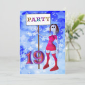 19th Birthday party sign board invitation (Debout devant)