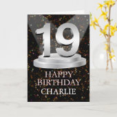 19th Birthday Spotlights Voeg een naam toe Kaart (Gele Bloem)