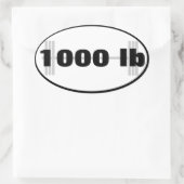 1.000 lb powerlifting totaal ovale sticker (Tas)