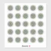 1.14" Sage Green Custom Cosmetische Jar Cream Balm Sticker (Vel)