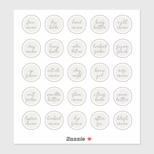 1.14" Witte Cosmetische Jar Cream Balm Sticker