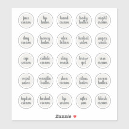 1.14" Witte  Cosmetische Jar Cream Balm Sticker