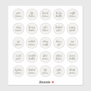 1.14" Witte Cosmetische Jar Cream Balm Sticker