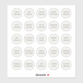 1.14" Witte  Cosmetische Jar Cream Balm Sticker