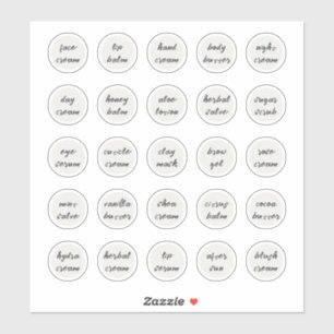 1.14" Witte Cosmetische Jar Cream Balm Sticker