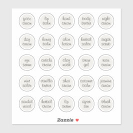 1.14" Witte  Cosmetische Jar Cream Balm Sticker