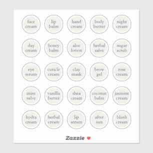 1.14" Witte Cosmetische Jar Cream Balm Sticker