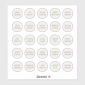 1,14" witte cosmetische pot met opdruk crèmebalm sticker (Vel)