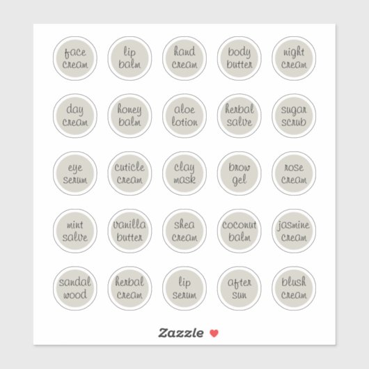 1,14" zilverberk mini cosmetica potje aanpasbaar sticker (Vel)