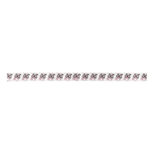 1 1/2 inch breed Roze Bulldog Ribbon Lint (Voorkant)