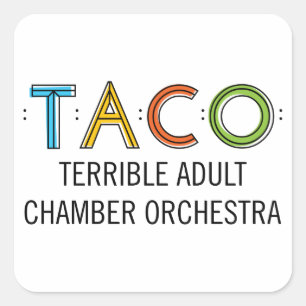 1 1/2-inch Square TACO-stickers (20), glanzende Vierkante Sticker