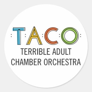 1 1/2"Klassieke Ronde TACO Stickers (20), Glanzend