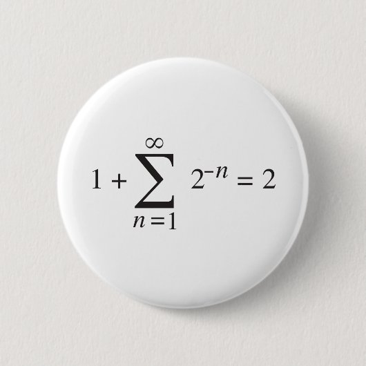 1 + 1 = 2 _ samentelling ronde button 5,7 cm (Voorkant)