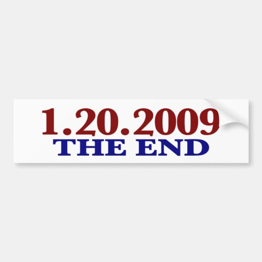 1-20-2009 Het Einde Bumpersticker (Voorkant)