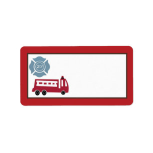 1.25"x2.75"Adres Nojo Fire Engine Etiket