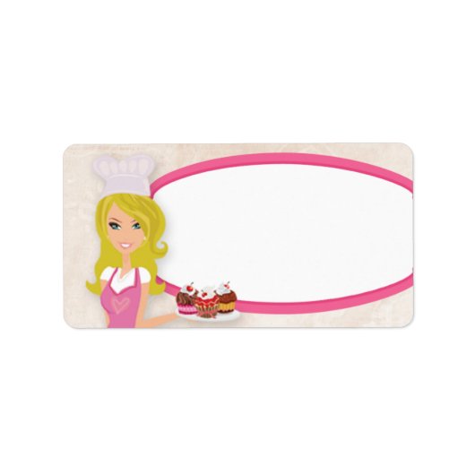 1.25 "x2.75" Blonde Baker Roze Mailing Addres Labe Etiket (Voorkant)