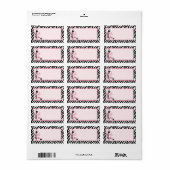 1.25 "x2.75" Butterfly Zebra Print Mailingadres Etiket (Full Sheet)