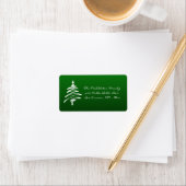 1,25 "x2,75" Groen wit XMAS Tree Mailing Label (Insitu)