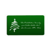 1,25 "x2,75" Groen wit XMAS Tree Mailing Label (Voorkant)
