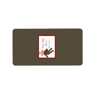 1.25 "x2.75" Hershey's Miniature Red Sock Monkey Etiket