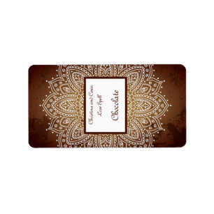 1.25"x2.75" Hersheys Miniatuur Diep Marokkaans Bru Etiket
