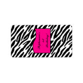 1.25 "x2.75" Hershey's Miniatuur Hot Pink Zebra Etiket (Voorkant)