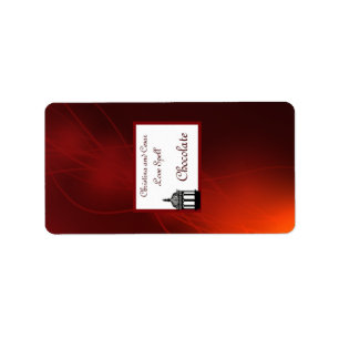 1.25 "x2.75" Hersheys Miniatuur Maroon Lantaarn Etiket