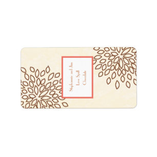 1.25 "x2.75" Hersheys Miniatuur Roze/Bruine Bloeme Etiket