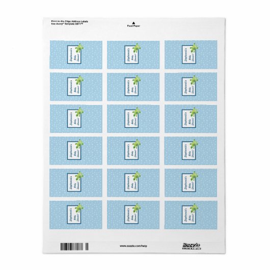1.25 "x2.75" Hershey's miniatuur schildpad rif oce Etiket (Full Sheet)