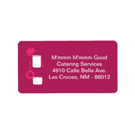 1.25 "x2.75" Hot Pink Catering Mailing Adreslabel Etiket (Voorkant)