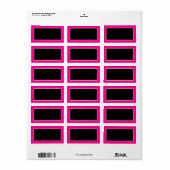 1,25 "x2,75" Hot Pink Zebra Print Mailing Adres Etiket (Full Sheet)