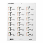 1.25 "x2.75" Kerstmis Witte Bloemen op Wit Etiket (Full Sheet)