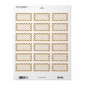 1.25 "x2.75" Mailing Adres Gouden Glitter Chevron Etiket (Full Sheet)