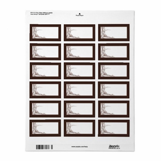 1.25 "x2.75" Mailing Adres Herfst Tree Initiaal Etiket (Full Sheet)