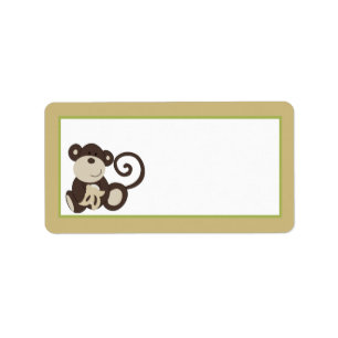 1.25 "x2.75" Mailing Adres Monkey Time Zoo Dier Etiket