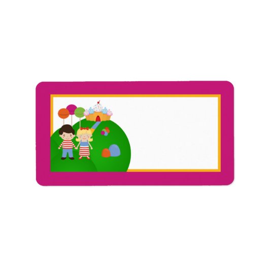 1.25 "x2.75" Mailing Adres Snoep Land Ice Cream Etiket (Voorkant)