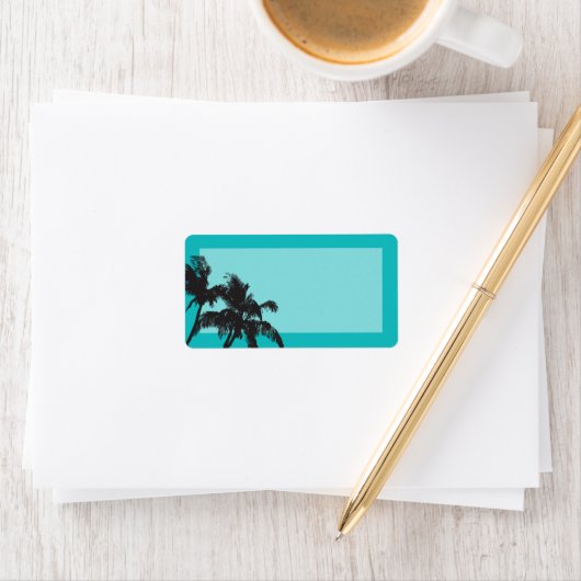 1.25 "x2.75" Mailing Adres Strand Breeze Ocean Etiket (Insitu)