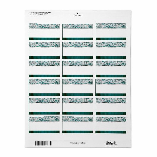 1.25 "x2.75" Mailing Adres Verspreid Blauwgroen Ho Etiket (Full Sheet)