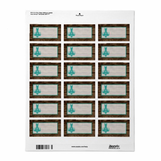 1.25"x2.75"Mailing Adres Westerne Kroonluchter Etiket (Full Sheet)