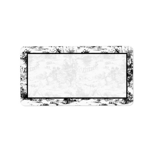 1.25 "x2.75" Mailing Adres Zwart-wit Toile Etiket (Voorkant)