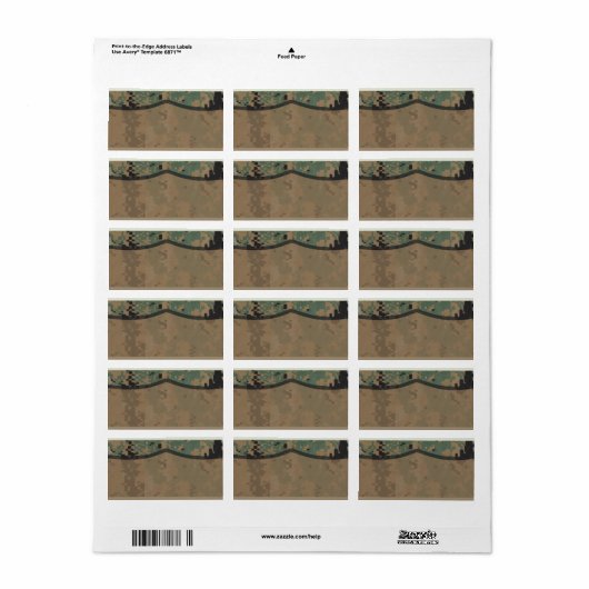 1,25 "x2,75" Mailingadres Marine DIGITAL PRINT Etiket (Full Sheet)