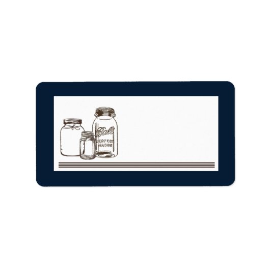 1.25 "x2.75" Mailingadres Mason Jar Country Rust Etiket (Voorkant)