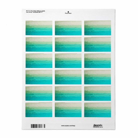1.25"x2.75"Mailingadres Ombre Blauw Etiket (Full Sheet)