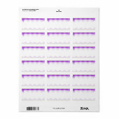 1.25"x2.75"Mailingadres Ombre Paarse Chevron Etiket (Full Sheet)