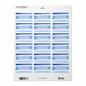 1.25"x2.75"Mailingadres Ombre Streep Blauwe Lijn Etiket (Full Sheet)
