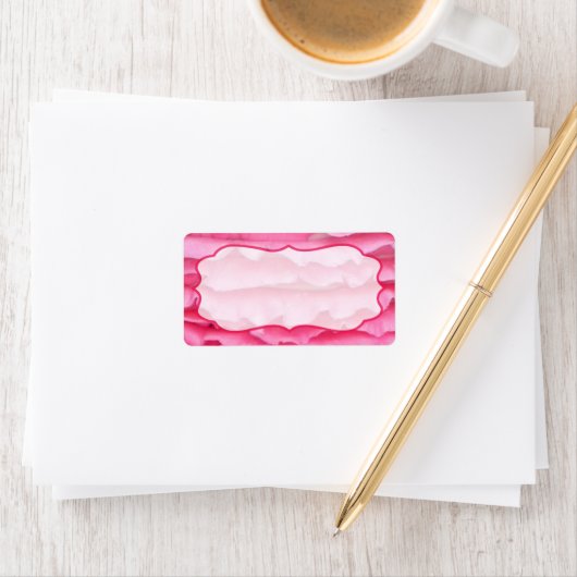1.25"x2.75"Mailingadres Ombre Streep Roze Fros Etiket (Insitu)