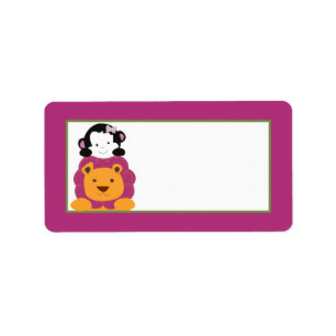 1.25 "x2.75" Mailingadres Sweet Safari Etiket