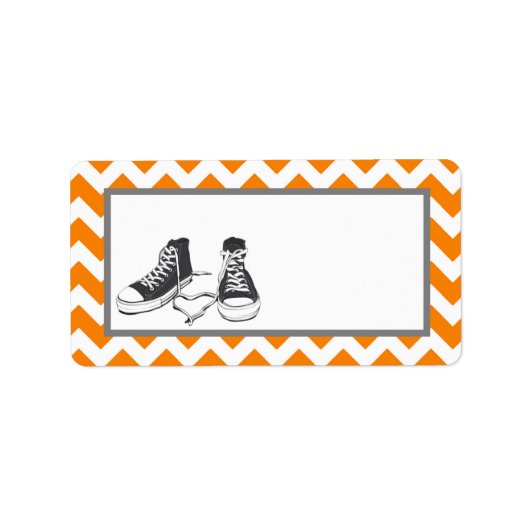 1.25"x2.75"Mailingadres Tiener Sneakers Chevr Etiket (Voorkant)