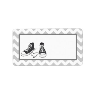 1.25"x2.75"Mailingadres Tiener Sneakers Chevr Etiket